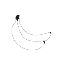 Banane Zeichnung isoliert auf Weiß Hintergrund skizzieren Färbung Seite vektor