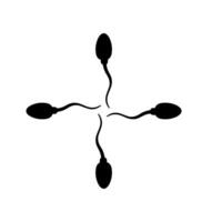 Silhouette von das Spermatozoen zum Symbol, Symbol, Kunst Illustration, Piktogramm, Apps, Webseite, Logo Art oder Grafik Design Element. Vektor Illustration