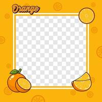 orange frukt Foto ram omslag bakgrund design vektor