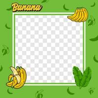 Banane Obst Foto Rahmen Startseite Hintergrund Design vektor