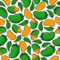 Mango Obst nahtlos Muster Hintergrund Illustration vektor