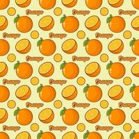 Orange Obst nahtlos Muster Hintergrund Design vektor