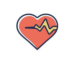 Herz Linie füllen Stil Symbol Design von medizinisch Pflege Gesundheit Notfall Hilfe Prüfung Klinik und geduldig Thema Vektor Illustration