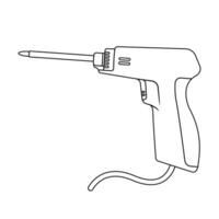 lödning pistol översikt ikon illustration på vit bakgrund vektor