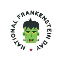 Frankenstein Tag Design Vorlage gut zum Feier Gruß. Frankeinstein Vektor Illustration. eben Design. eps 10.