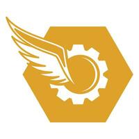 diagonal Vogel Flügel Logo. vektor