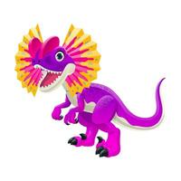 Dilophosaurus süß Karikatur Charakter zum Kinder vektor