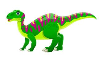 Iguanodon Dinosaurier süß Karikatur Charakter zum Kinder vektor