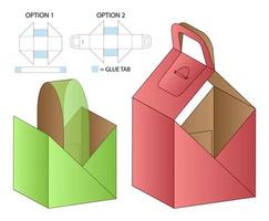 låda förpackning stansad mall design 3d mockup vektor