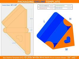 triangel hjärta låda Död linje 21,213x15x4 tum vektor