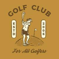 einstellen Sammlung Jahrgang retro Golf Illustration T-Shirt, Logo Abzeichen Vektor Illustration