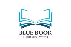 einfach minimalistisch Blau Buch zum Bildung Wissen oder Bibliothek Symbol Illustration vektor