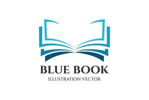 enkel minimalistisk blå bok för utbildning kunskap eller bibliotek ikon illustration vektor