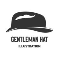 Jahrgang retro Cowboy Gentleman Hut zum Mode Stil Symbol Illustration vektor