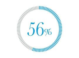 56 Prozent Wird geladen. 56 Prozent Kreis Diagramme Infografiken Vektor, Prozentsatz bereit zu verwenden zum Netz Design. vektor