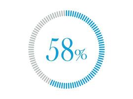 58 procent läser in. 58 procent cirkel diagram infographics vektor, procentsats redo till använda sig av för webb design. vektor