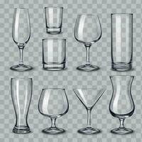 alkohol glas ikon uppsättning vektor