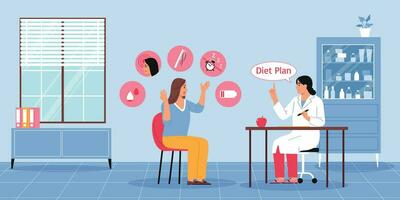 Ernährungsberater und Diät Hintergrund Illustration vektor