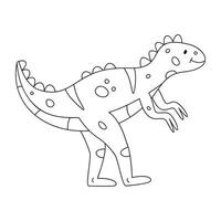 Hand gezeichnet linear Vektor Illustration von Megalosaurus Dinosaurier