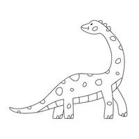 hand dragen linjär vektor illustration av brachiosaurus dinosaurie