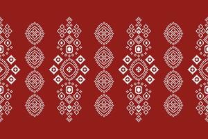 ethnisch geometrisch Stoff Muster Kreuz Stich.ikat Stickerei ethnisch orientalisch Pixel Muster rot Hintergrund. abstrakt, vektor, illustration. Textur, Kleidung, Rahmen, Dekoration, Motive, Seide Hintergrund. vektor