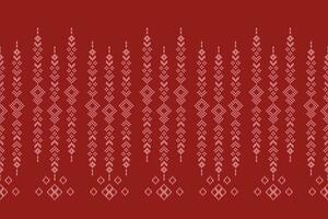 etnisk geometrisk tyg mönster korsa stitch.ikat broderi etnisk orientalisk pixel mönster röd bakgrund. abstrakt, vektor, illustration. textur, kläder, ram, dekoration, motiv, siden tapet. vektor