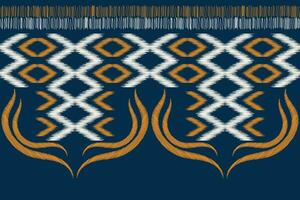 ethnisch Ikat Stoff Muster geometrisch Stil.afrikanisch Ikat Stickerei ethnisch orientalisch Muster Blau Hintergrund. abstrakt, Vektor, Illustration. Textur, Kleidung, Rahmen, Dekoration, Teppich, Motiv. vektor