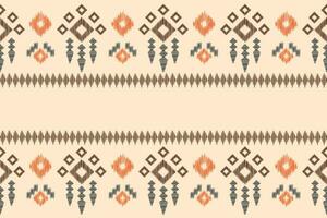 ethnisch Ikat Stoff Muster geometrisch Stil.afrikanisch Ikat Stickerei ethnisch orientalisch Muster braun Sahne Hintergrund. abstrakt, Vektor, Illustration. Textur, Kleidung, Rahmen, Dekoration, Teppich, Motiv. vektor