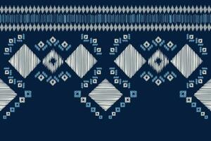 ethnisch Ikat Stoff Muster geometrisch Stil.afrikanisch Ikat Stickerei ethnisch orientalisch Muster Blau Hintergrund. abstrakt, Vektor, Illustration. Textur, Kleidung, Rahmen, Dekoration, Teppich, Motiv. vektor