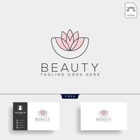 Schönheit Kosmetik Linie Kunst Logo Vorlage Vektor-Illustration Symbol Element mit Visitenkarte Vektor isoliert