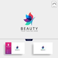Schmetterling Schönheit Kosmetik Linie Kunst Logo Vorlage Vektor-Illustration Icon Element isoliert mit Visitenkarte Vektor