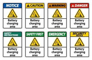 batteriladdningsområde tecken på vit bakgrund vektor