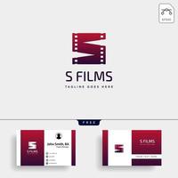 Buchstabe s Film Kinofilm einfache Logo Vorlage Vektor Illustration Symbol Element isoliert