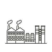 Industriefabrikgebäude und Schornsteine zeichnen Stilikonen aus vektor
