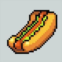 Pixel Kunst Illustration heiß Hund. pixelig heiß Hund Müll Lebensmittel. Hotdog Fast Food Symbol pixelig zum das Pixel Kunst Spiel und Symbol zum Webseite und Video Spiel. alt Schule retro. vektor