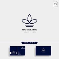 Blume Blumenlinie Schönheit Premium einfache Logo-Vorlage mit Visitenkarte vektor