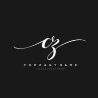 Initiale Brief cz Logo, Blume Handschrift Logo Design, Vektor Logo zum Frauen Schönheit, Salon, Massage, kosmetisch oder Spa Marke Kunst.