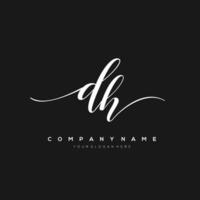 Initiale Brief dh Logo, Blume Handschrift Logo Design, Vektor Logo zum Frauen Schönheit, Salon, Massage, kosmetisch oder Spa Marke Kunst.