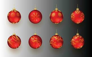 färgrik skinande lysande jul bollar. xmas glas boll. Semester dekoration mall. vektor illustration.