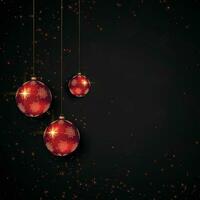 jul svart bakgrund fodrad gyllene snöflingor, enkel Semester kort, glad jul vektor