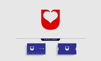 brev u poker logo design mall vektor illustration ikon element vektor