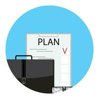 Planung machen aufführen Symbol. Checkliste und Post Es, Zeitplan und Agenda, Vektor Illustration