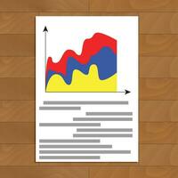 Statistiken Unterlagen Bild. Analytik die Info und wirtschaftlich dokumentieren Infodiagramm, Vektor Illustration