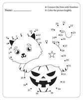 Halloween Punkt zu Punkt Seiten zum Kinder, Halloween Färbung Seiten, Halloween Vektor