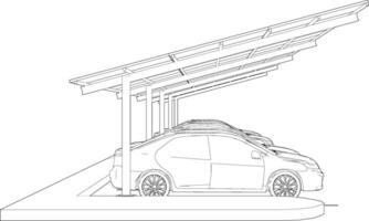 3d Illustration von Solar- Carport vektor