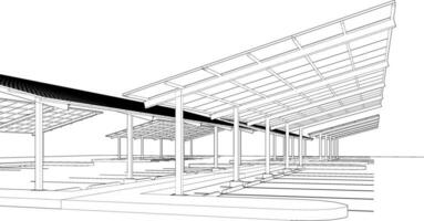 3d Illustration von Solar- Carport vektor