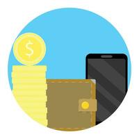 Balance Finanzen Symbol auf Telefon. Konto App Geld Transaktion zu Telefon Illustration Vektor