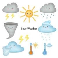söt bebis väder uppsättning vektor illustration
