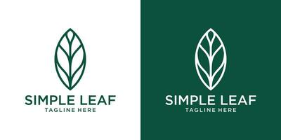 Logo Design Blatt Linie Symbol Vektor Illustration