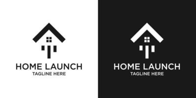 Logo Design Pfeil, starten mit Zuhause einfach Symbol Illustration vektor